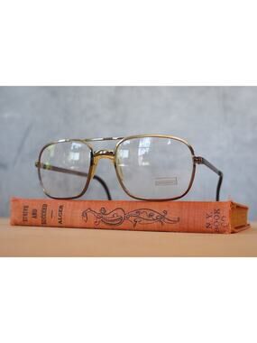 Vintage 1970s France Aviator Eyeglasses Pilot NOS Retro Nerd Preppy silver Tone